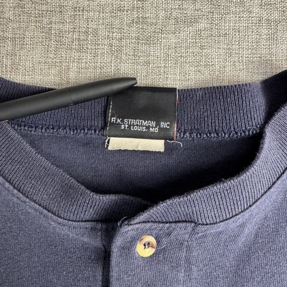 Harley Davidson Eagle Graphic Henley Shirt Live To Ride Navy Men's L - Picture 8 of 8